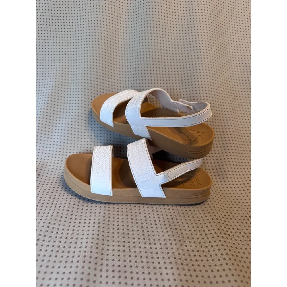 Reef Kids Water Vista Sandals White Tan EVA Strappy Backstrap Size 2